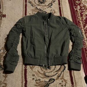 Maniere De Voir Olive Bomber Jacket